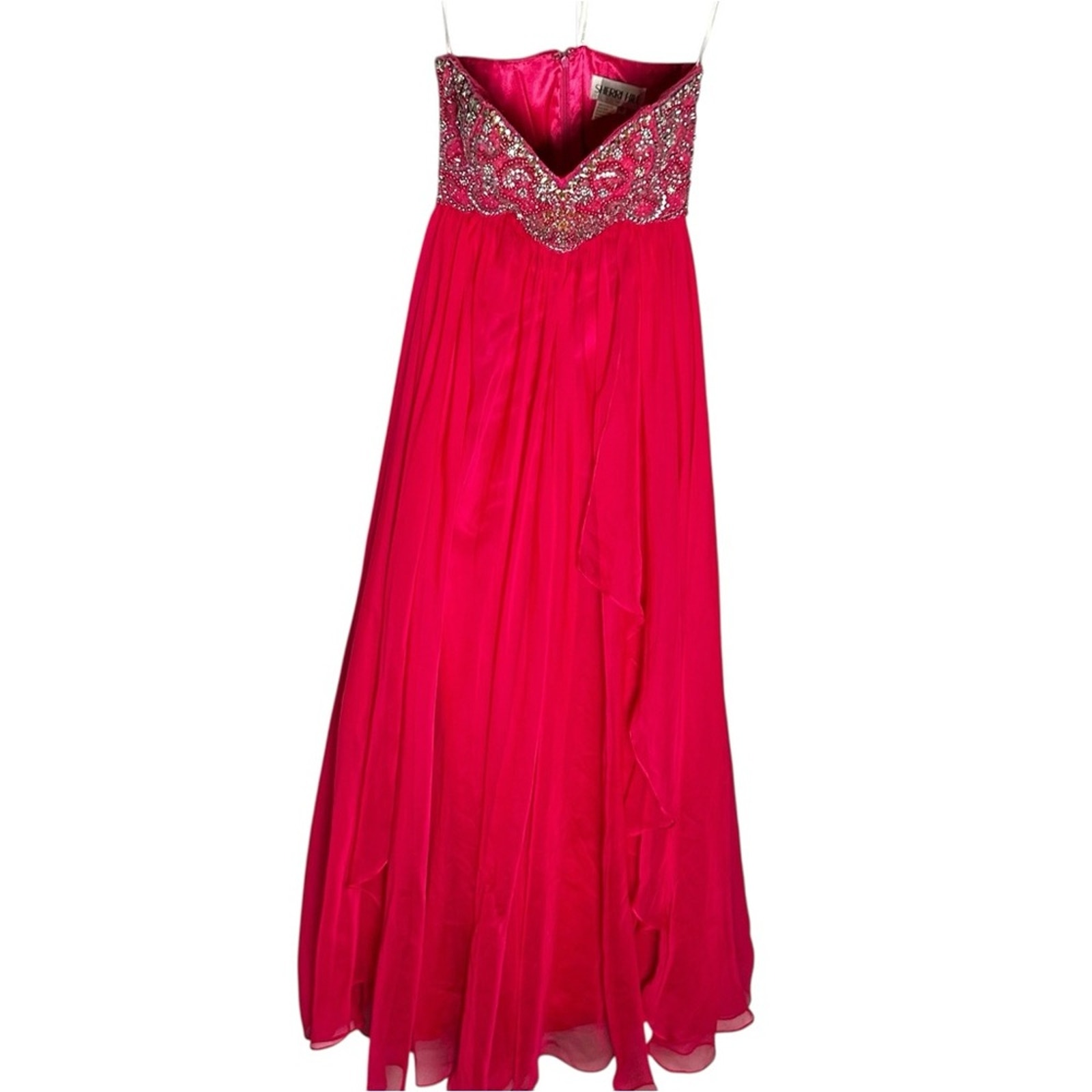 Vintage Sherri Hill Pink Rhinestone Strapless Formal Prom Homecoming Dress 0